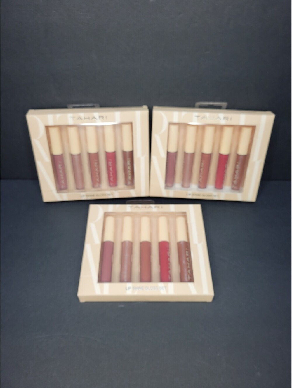 Lot of 3 Tahari 5 Piece Lip Gloss Set 0.08 oz / 2.5 mL each  ** NIB **